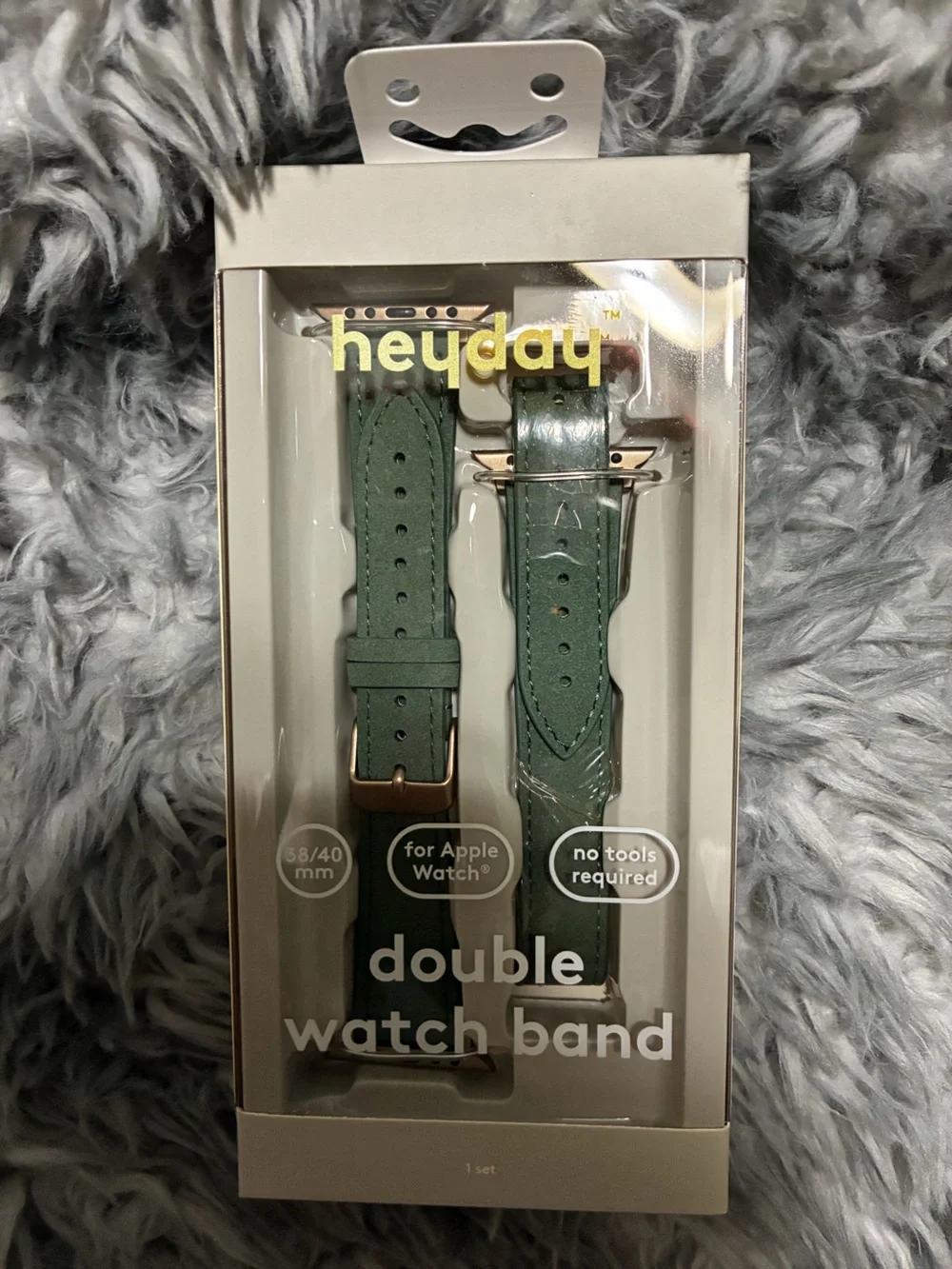 NEW Heyday Faux Leather Apple Watch Single Double Watch Band 38/40mm Olive Green